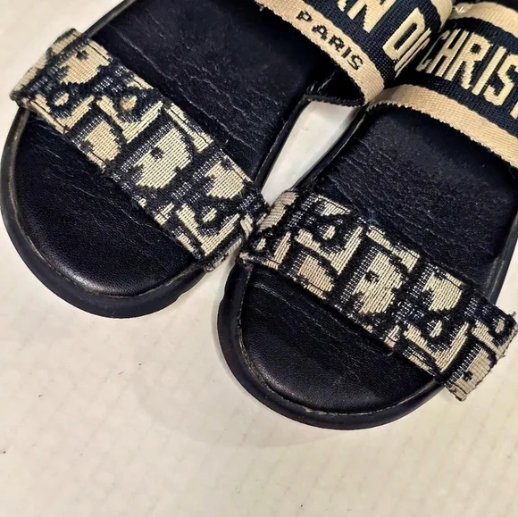 Dior Kids Sandals Size 30 Oblique Monogram Toddler Girls Luxury Shoes - Picture 9 of 14